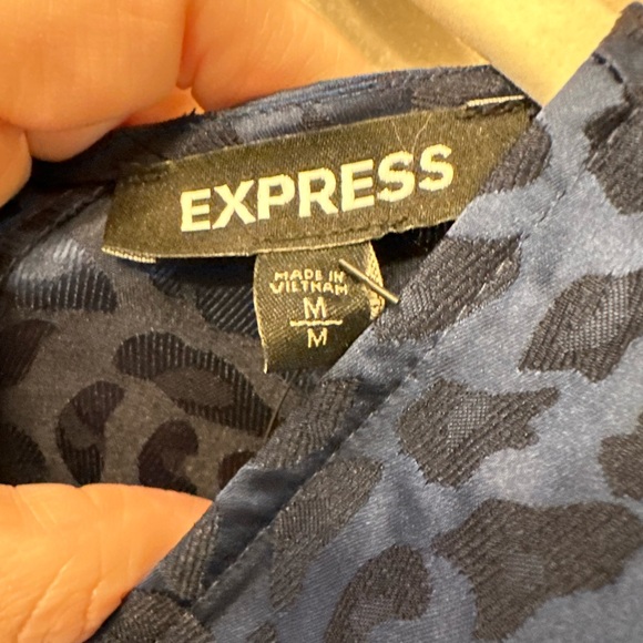 NWT Express Navy Blue Leopard Jumpsuit - Medium - Picture 5 of 9